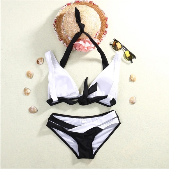 New Sexy Bikini Set Push Up Cross Double Halter - Picture 5 of 8